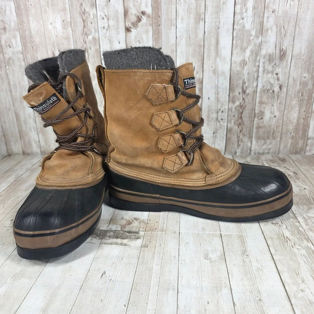 Northwest Territory Men Tan Leather Winter Snow Boots Steel Shank Size 9‎